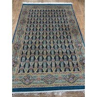 Иранский ковер QUM Silk 10008 Синий